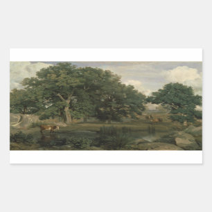Pegatina Rectangular Jean-Baptiste-Camille Corot - Bosque