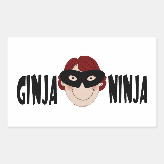 Pegatina Rectangular Jengibre Ninja (Anverso)