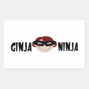 Pegatina Rectangular Jengibre Ninja