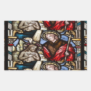 Pegatina Rectangular Jesucristo Bautismo Iglesia Sed Glass Stickers