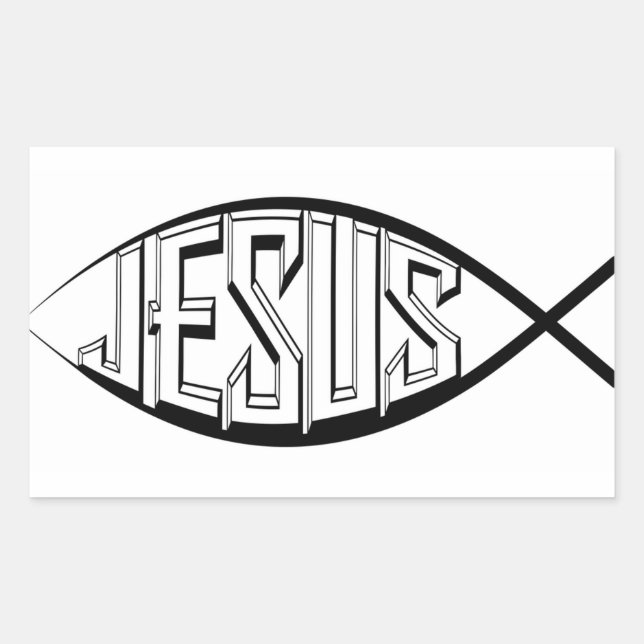 Pegatina Rectangular Jesús (Anverso)