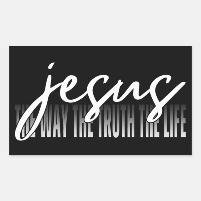 Pegatina Rectangular Jesús El Camino La Verdad La Vida (Anverso)