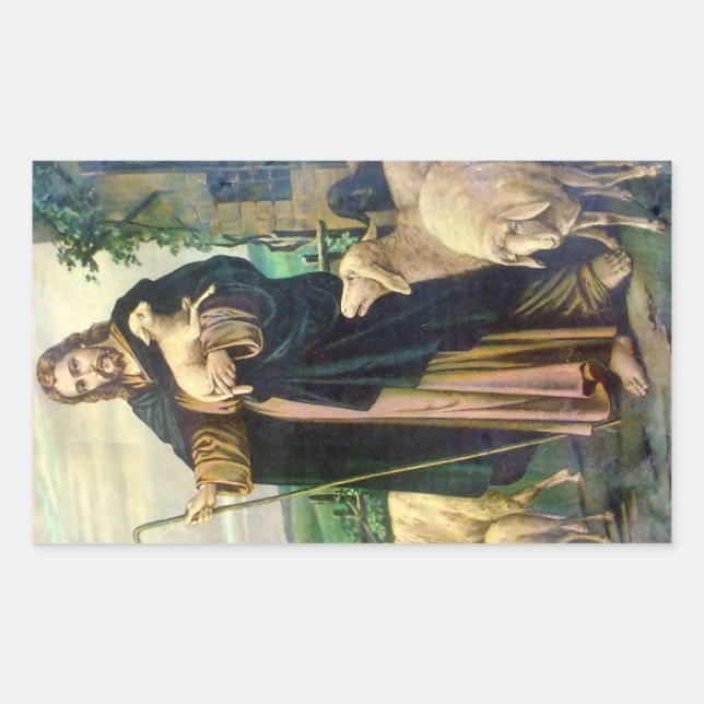 PEGATINA RECTANGULAR JESÚS "EL SEÑOR ES MIS HUÉSPEDES" PEGATINAS (Anverso)
