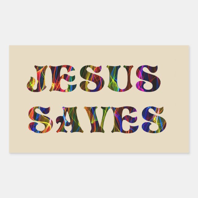 PEGATINA RECTANGULAR JESUS SAVES (Anverso)