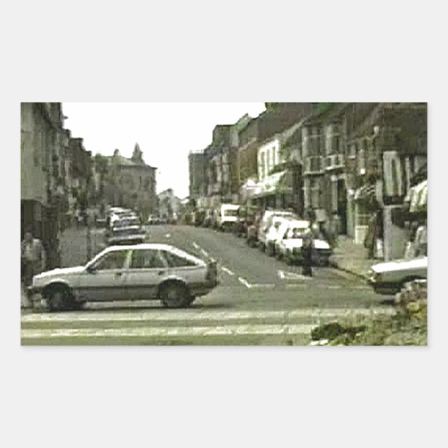 Pegatina Rectangular jGibney 1986 de la calle de Stratford-sobre-Avon (Anverso)