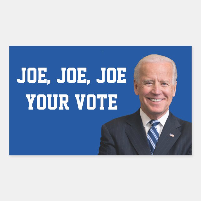 Pegatina Rectangular Joe, Joe, Joe Tu Voto (Anverso)