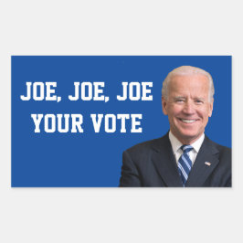 Pegatina Rectangular Joe, Joe, Joe Tu Voto