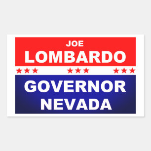 Pegatina Rectangular Joe Lombardo Gobernador Nevada 2022