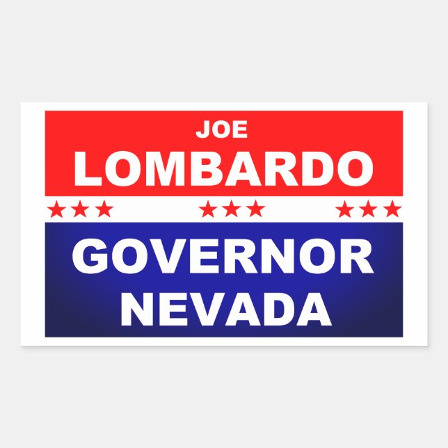 Pegatina Rectangular Joe Lombardo Gobernador Nevada 2022 (Anverso)