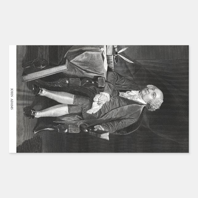 Pegatina Rectangular John Adams (Anverso)