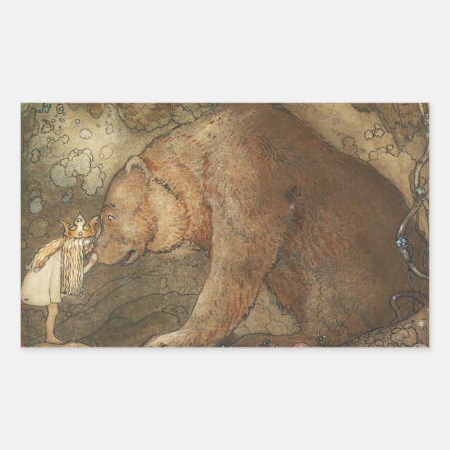 Pegatina Rectangular John Bauer - Pobre bastión (Anverso)