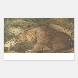 Pegatina Rectangular John Bauer - Pobre bastión