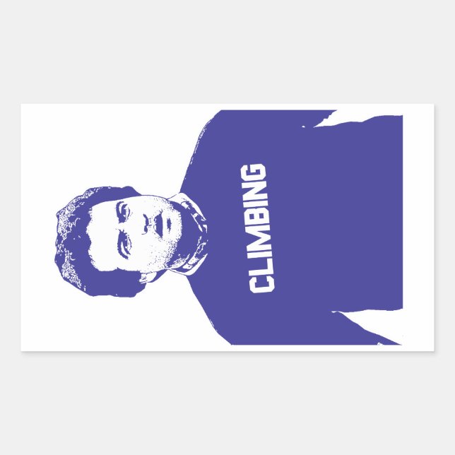 Pegatina Rectangular John Belushi Climbing (Anverso)