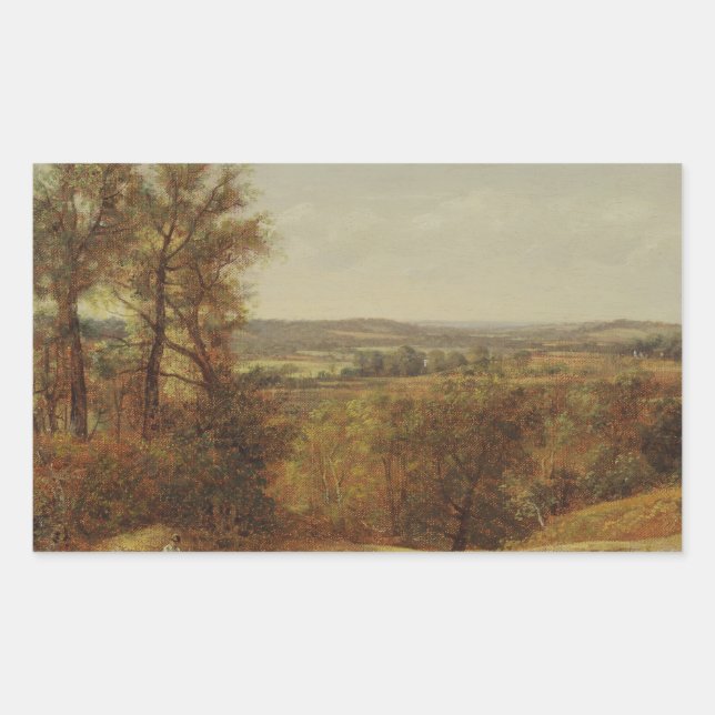 Pegatina Rectangular John Constable - Dedham Vale (Anverso)