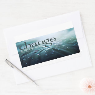 Pegatina Rectangular John F. Kennedy Cita Inspiradora "Cambio"