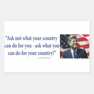 Pegatina Rectangular John F Kennedy - No preguntes qué puede hacer tu p