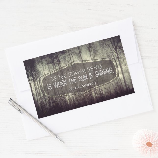 Pegatina Rectangular John Fitzgerald Kennedy Reparación Inspiradora de  (Sobre)