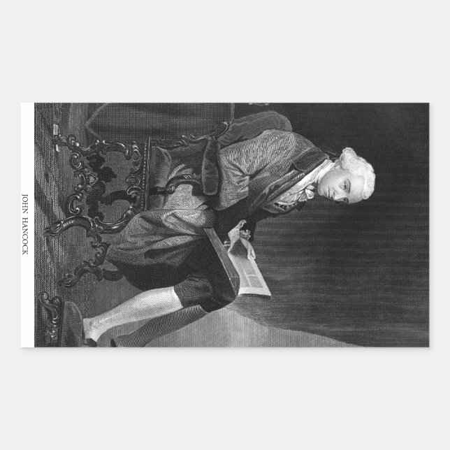 Pegatina Rectangular John Hancock (Anverso)