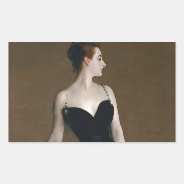 Pegatina Rectangular John Singer Sargent Madame X Retrato Malhumorado (Anverso)