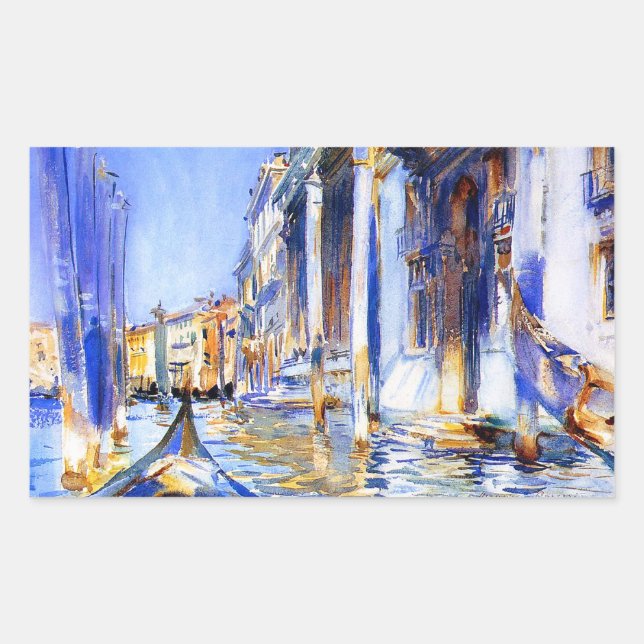 Pegatina Rectangular John Singer Sargent Rio dell’Angelo Venice (Anverso)