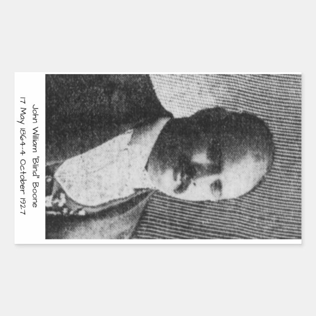 Pegatina Rectangular John William "Blind" Boone (Anverso)