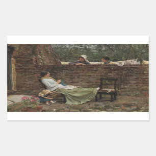 Pegatina Rectangular John William Waterhouse - Buenos vecinos