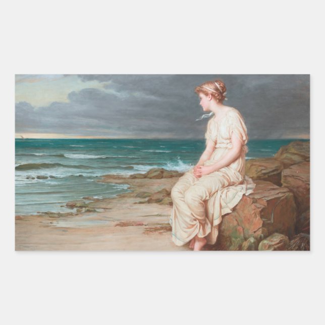 Pegatina Rectangular John William Waterhouse - Miranda (Anverso)