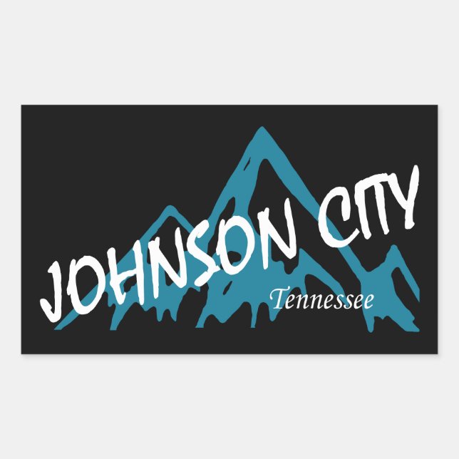 Pegatina Rectangular Johnson City Tennessee Montañas (Anverso)