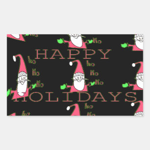 Pegatina Rectangular Jolly Mouse Santa: Un Ilustracion divertido de vac