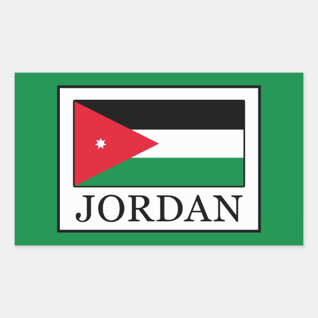 Pegatina Rectangular Jordania (Anverso)