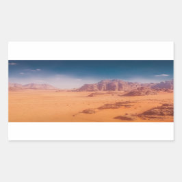 Pegatina Rectangular Jordania, desierto de Wadi Rum