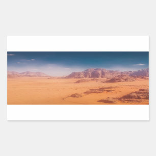 Pegatina Rectangular Jordania, desierto de Wadi Rum