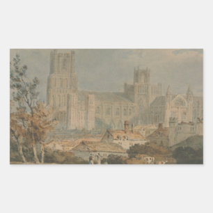 Pegatina Rectangular Joseph Mallord William Turner - Vista de Ely