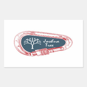 Pegatina Rectangular Joshua Tree Climbing Carabiner