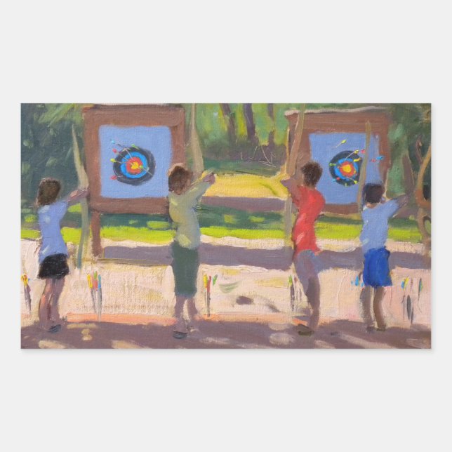 Pegatina Rectangular Jóvenes Arqueros 2012 (Anverso)