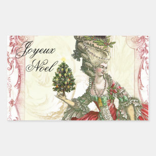 Pegatina Rectangular Joyeux Noel