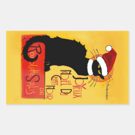 Pegatina Rectangular Joyeux Noël Du Chat Noir