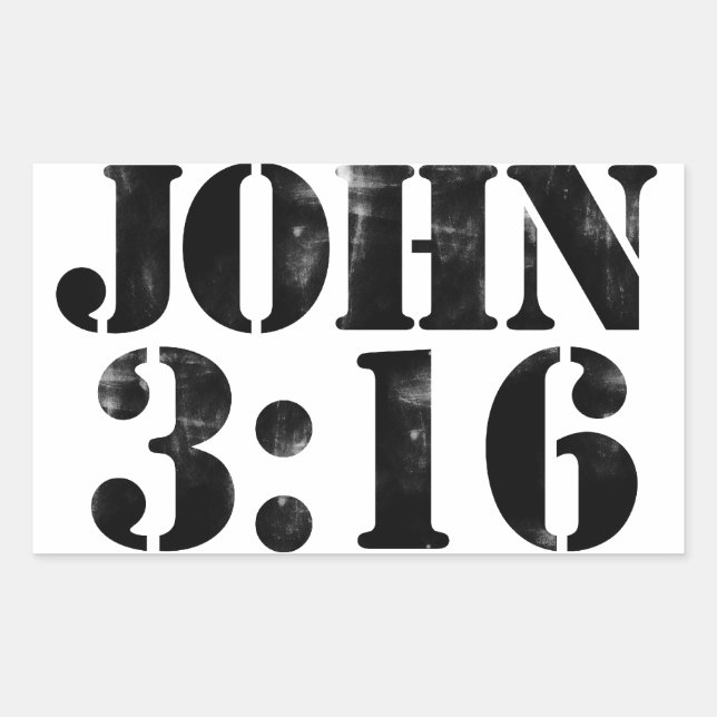 Pegatina Rectangular Juan 3:16 (Anverso)