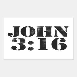 Pegatina Rectangular Juan 3:16