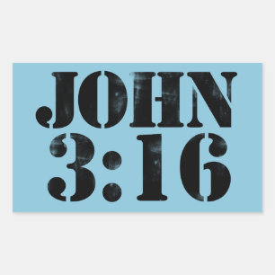 Pegatina Rectangular Juan 3:16