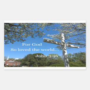 Pegatina Rectangular Juan 3:16 Por Dios tan amado el mundo