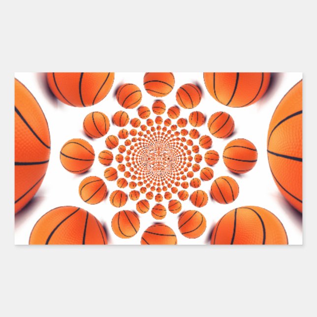 Pegatina Rectangular Juego de básquetbol de campeones: Court Vision Kal (Anverso)