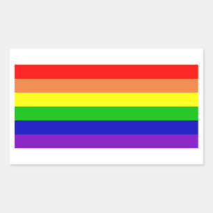 Pegatina Rectangular Juego de Pegatinas de bandera arcoiris