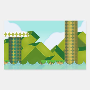 Pegatina Rectangular Juego de plataforma retro