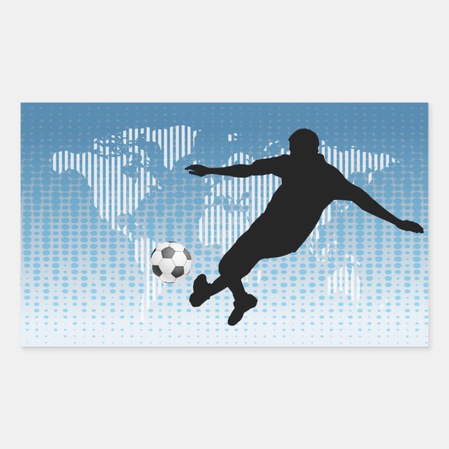 Pegatina Rectangular Jugador de fútbol (Anverso)