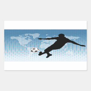 Pegatina Rectangular Jugador de fútbol