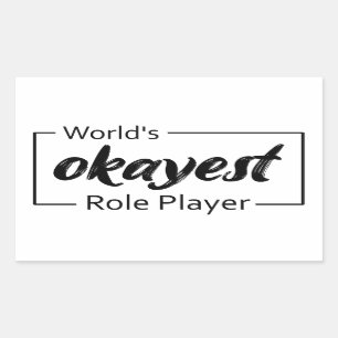 Pegatina Rectangular Jugador de rol más Okayer del mundo