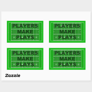 Pegatina Rectangular Jugadores hacen jugadas