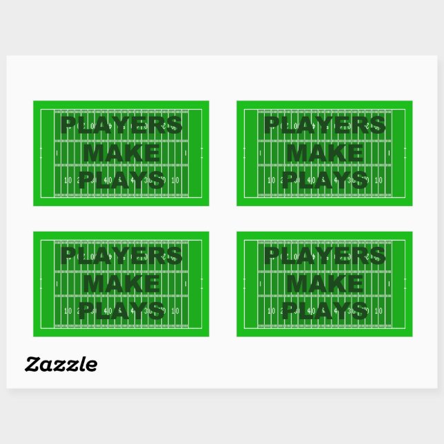 Pegatina Rectangular Jugadores hacen jugadas (Hoja)