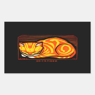Pegatina Rectangular Julie de Graag December Cat